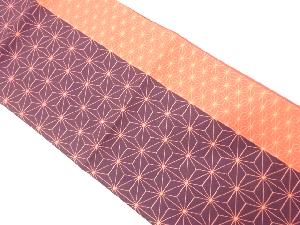 本場筑前博多　縞に麻の葉模様織り出し　袋帯